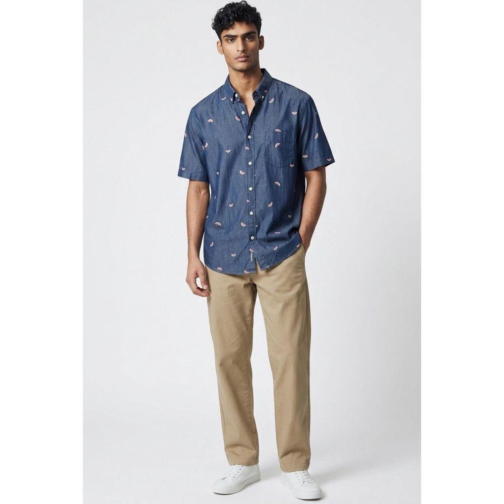 Banana Republic Mens XL Luxe Poplin Watermelon Print Shirt